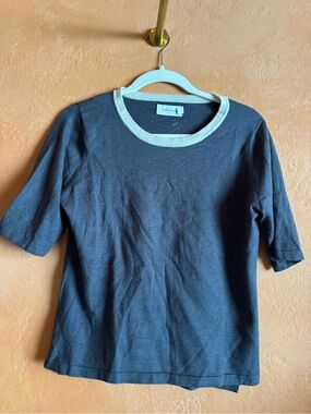 Mer Sea Contrast Trim Knit Top Medium